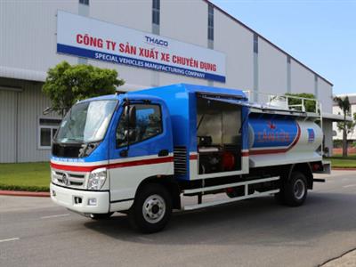 Xe bồn chở xăng dầu 4 khối cấp lẻ Thaco Ollin 700 - E4 ( có lắp thiết bị cấp lẻ )